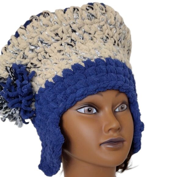 Top Hat with Ear Warmers OOAK Handmade Crochet Free Hand Women\'s One Size main image 4